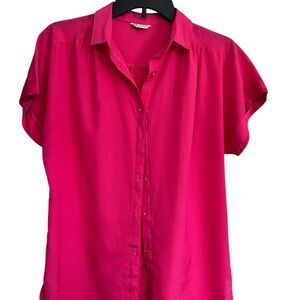 Women's Pink Button-Up Blouse